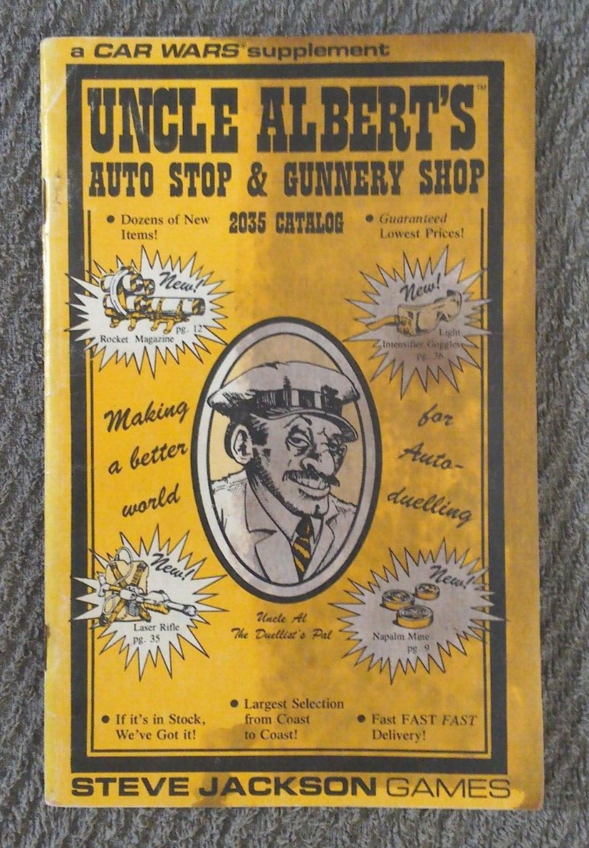 Uncle Albert's Auto Stop & Gunnery Shop - Car Wars 2035 Catalog VINTAGE!