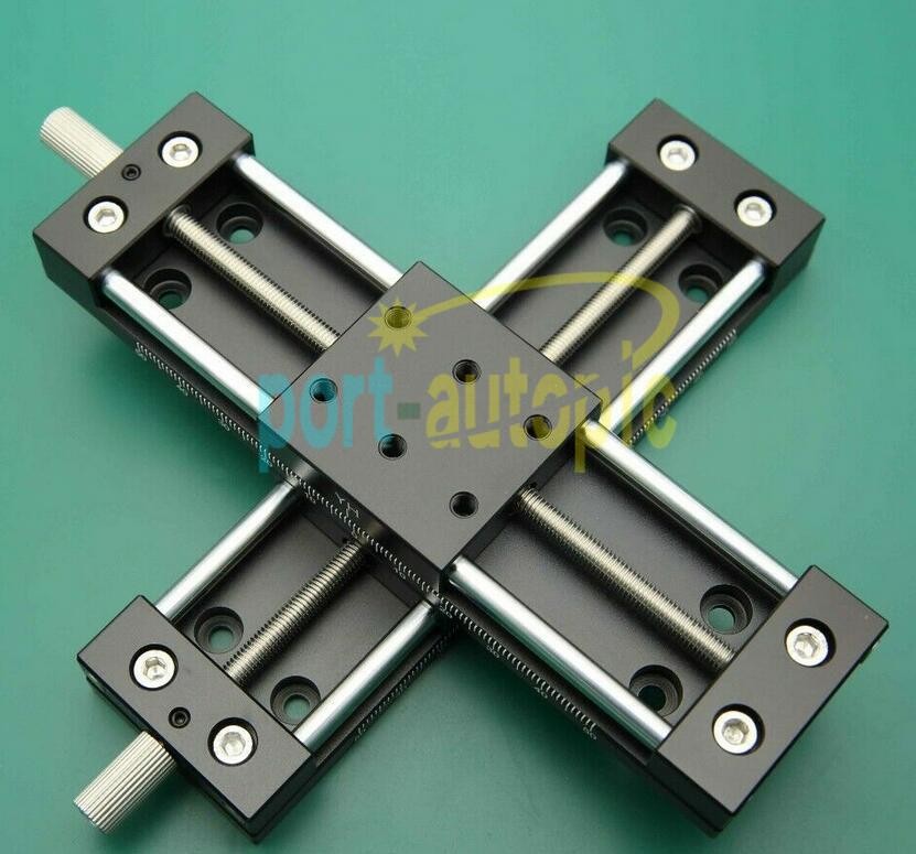 1x XY Axis Manual Stage Sliding Table Adjust Platform 20-80mm with Floor Slide