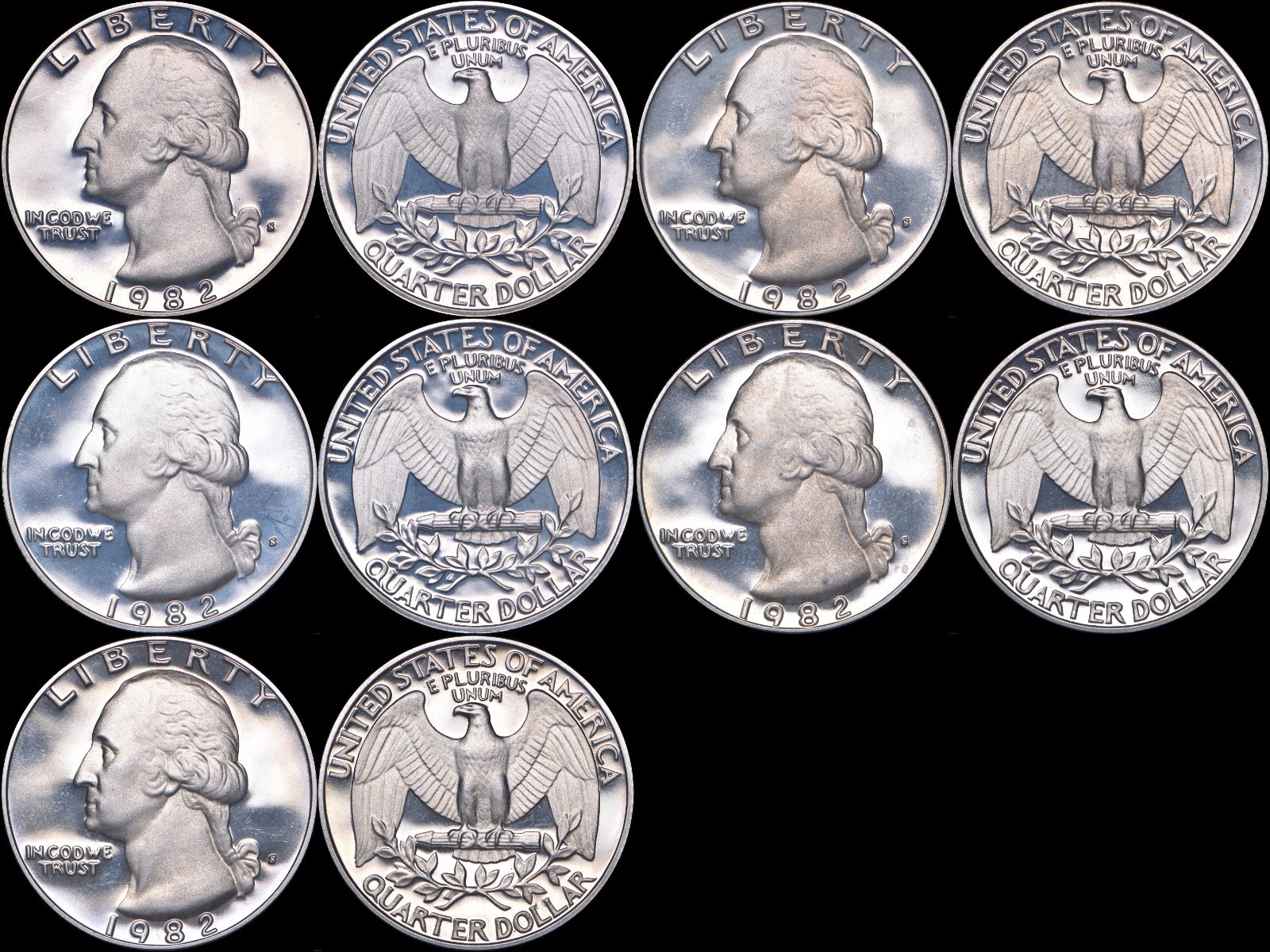 1982 S Washington Quarter CLAD Proof GEM BU DCAM (1) From Proof Sets