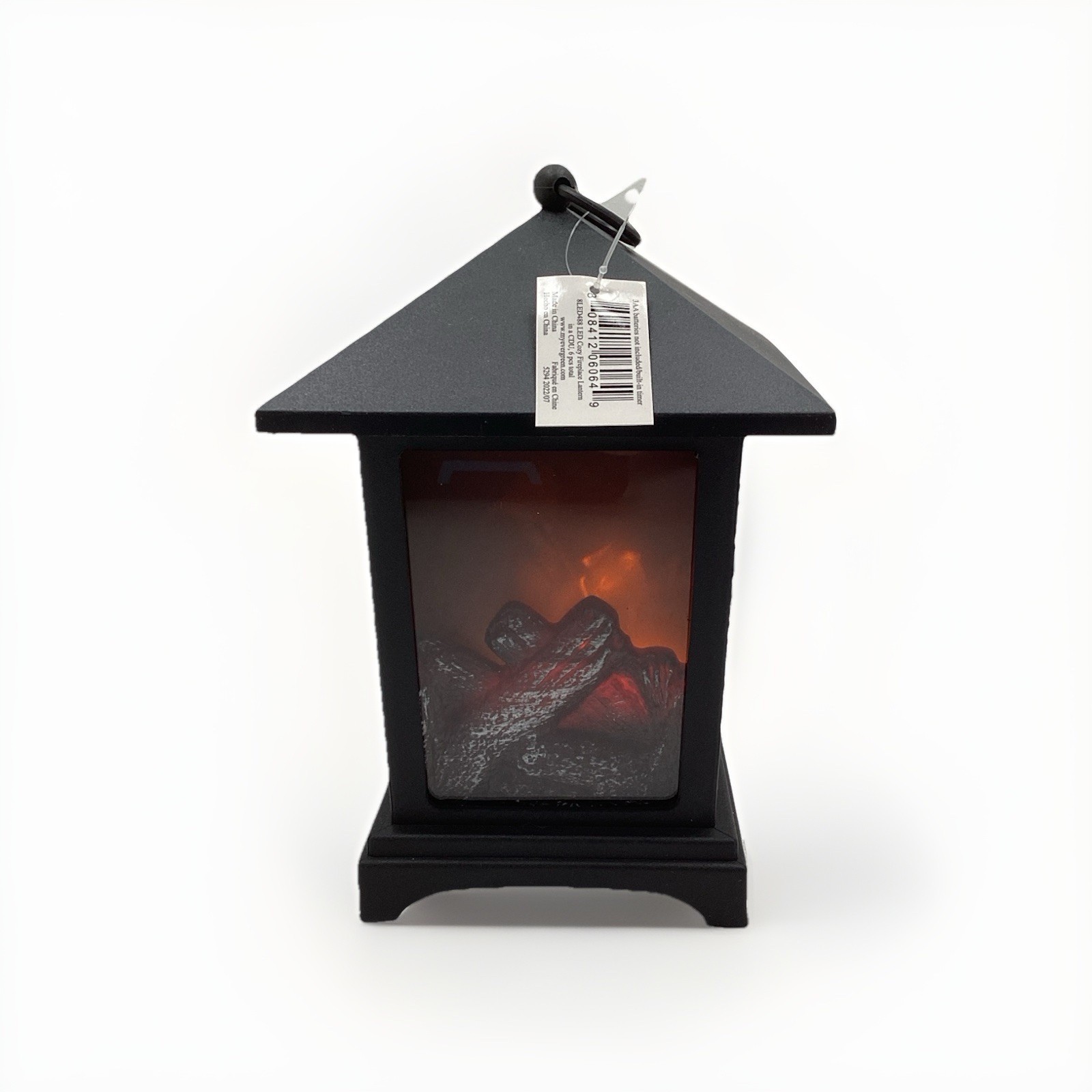 Evergreen - Black LED Fireplace Lantern