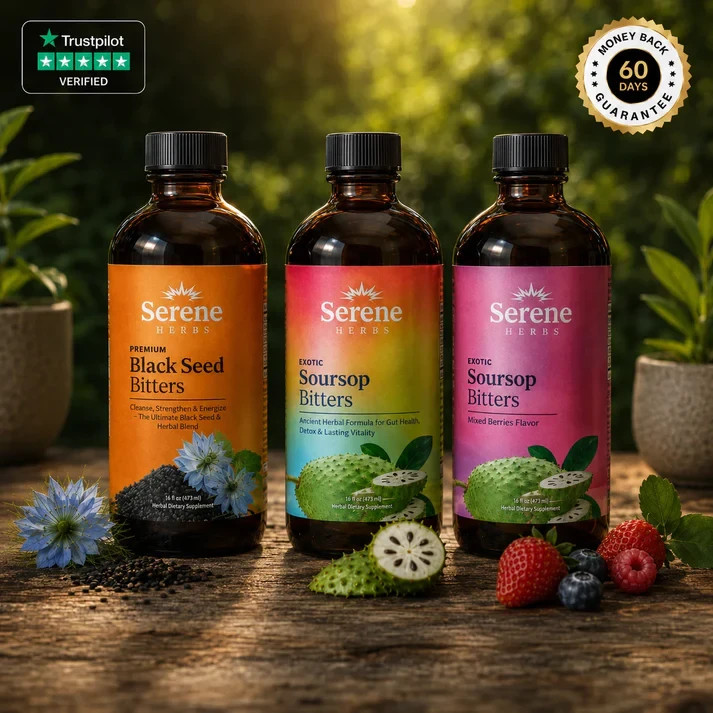 Serene Herbs Soursop Daily Gut Drops or Soursop Bitters Herbal Supplement
