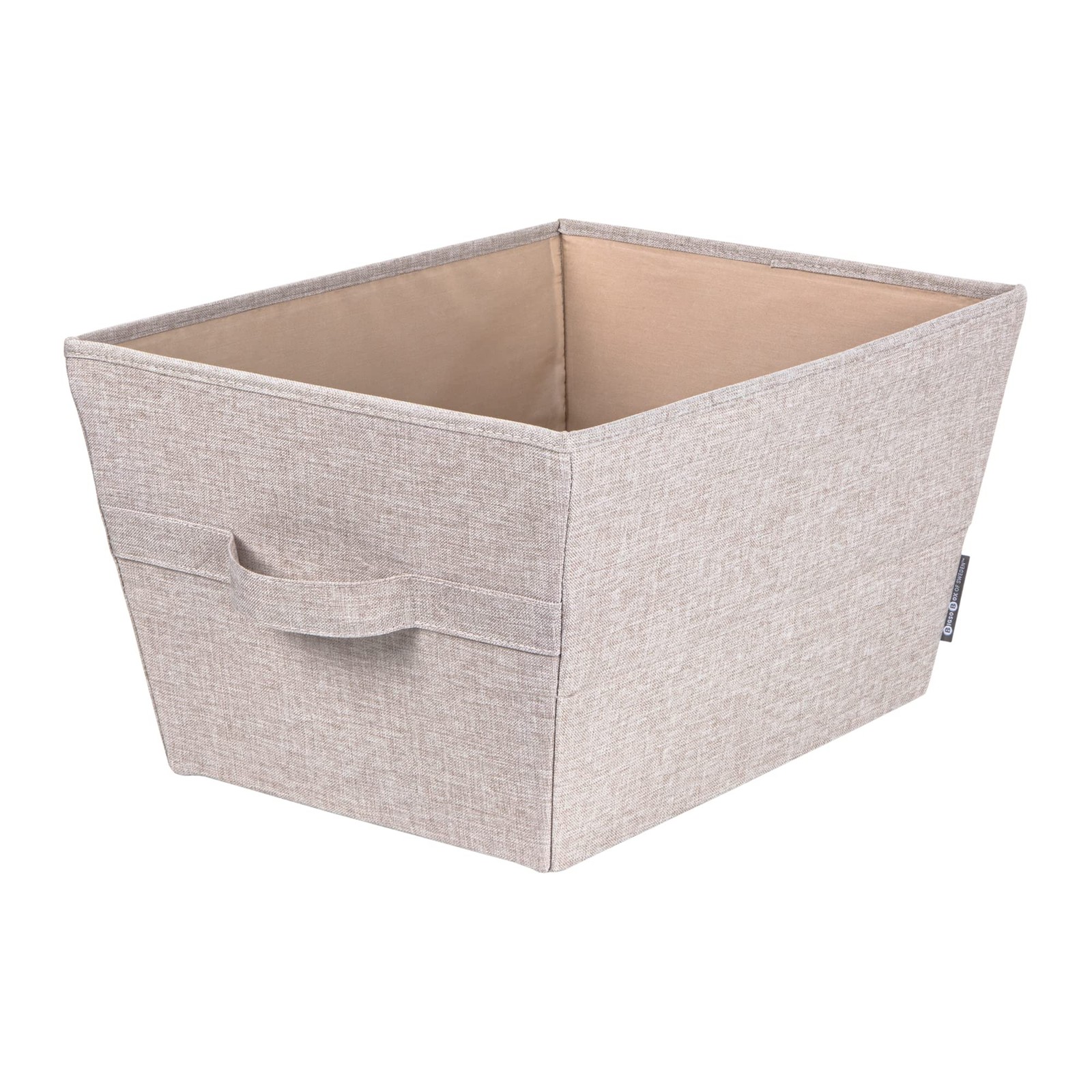 Bigso Tapered Storage Bin Collapsible Fabric 13.4x17.7x9.8 Inch Large Beige