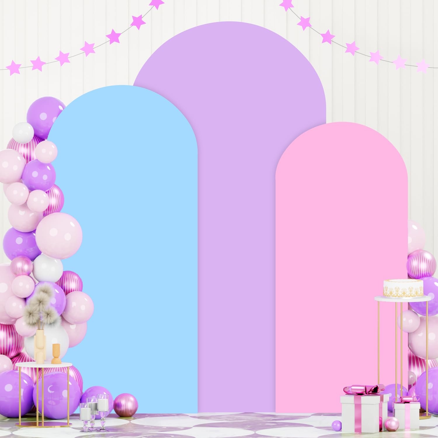 Fotsharer Spandex Arch Backdrop Cover Set Of 3 Backdrop Covers Arch Spandex 6Ft