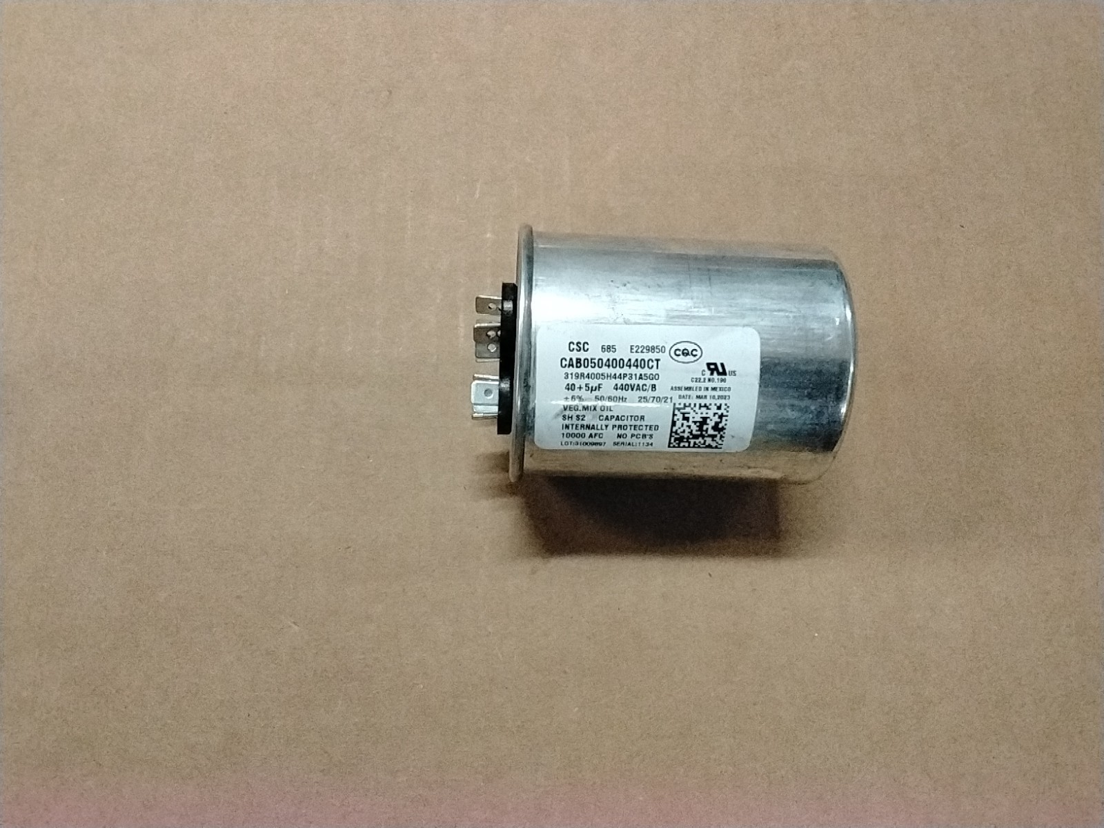 OEM Goodman CAP050400440RTP , 440V Dual Round Capacitor (40/5 MFD)