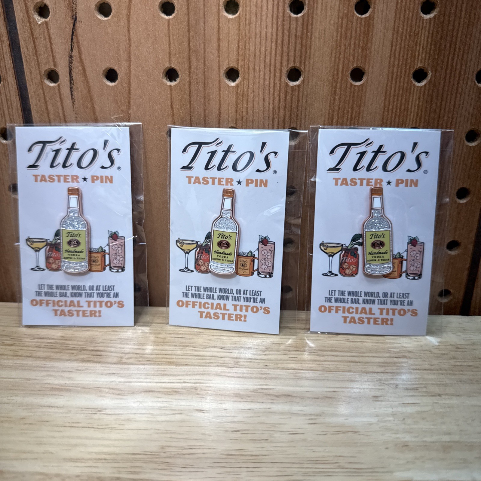 Tito Taster Pin - Limited Edition Vodka  3 Pack