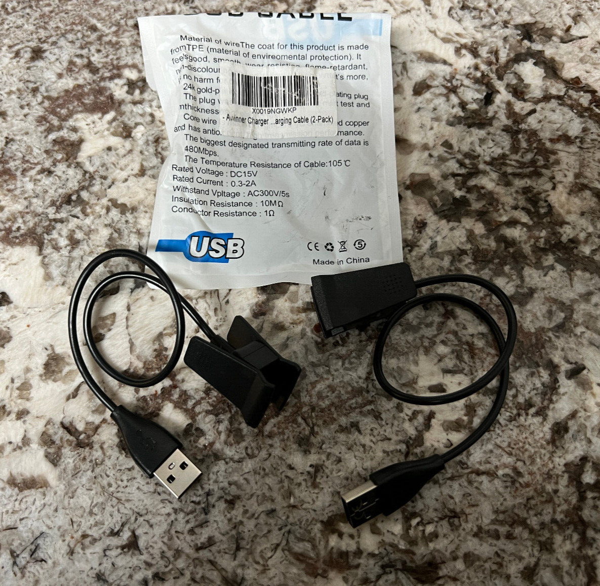 NEW AWINNER CHARGER USB ADAPTER CORD FITBIT CHARGER 2 -REPLACEMENT CHARGING CABL