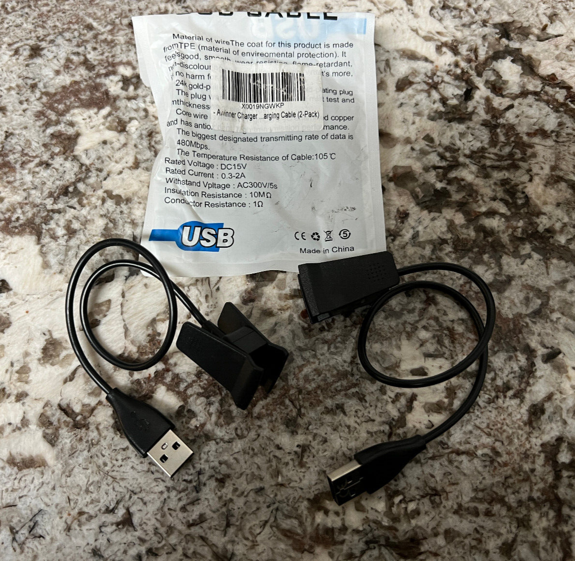 NEW AWINNER CHARGER USB ADAPTER CORD FITBIT CHARGER 2 -REPLACEMENT CHARGING CABL