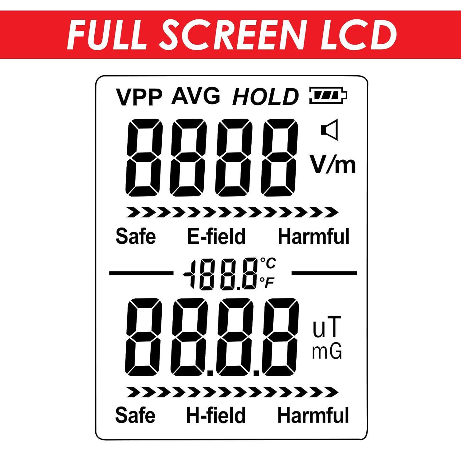 EMF Meter Digital Electromagnetic Field Radiation Detector With Sound Light EMF