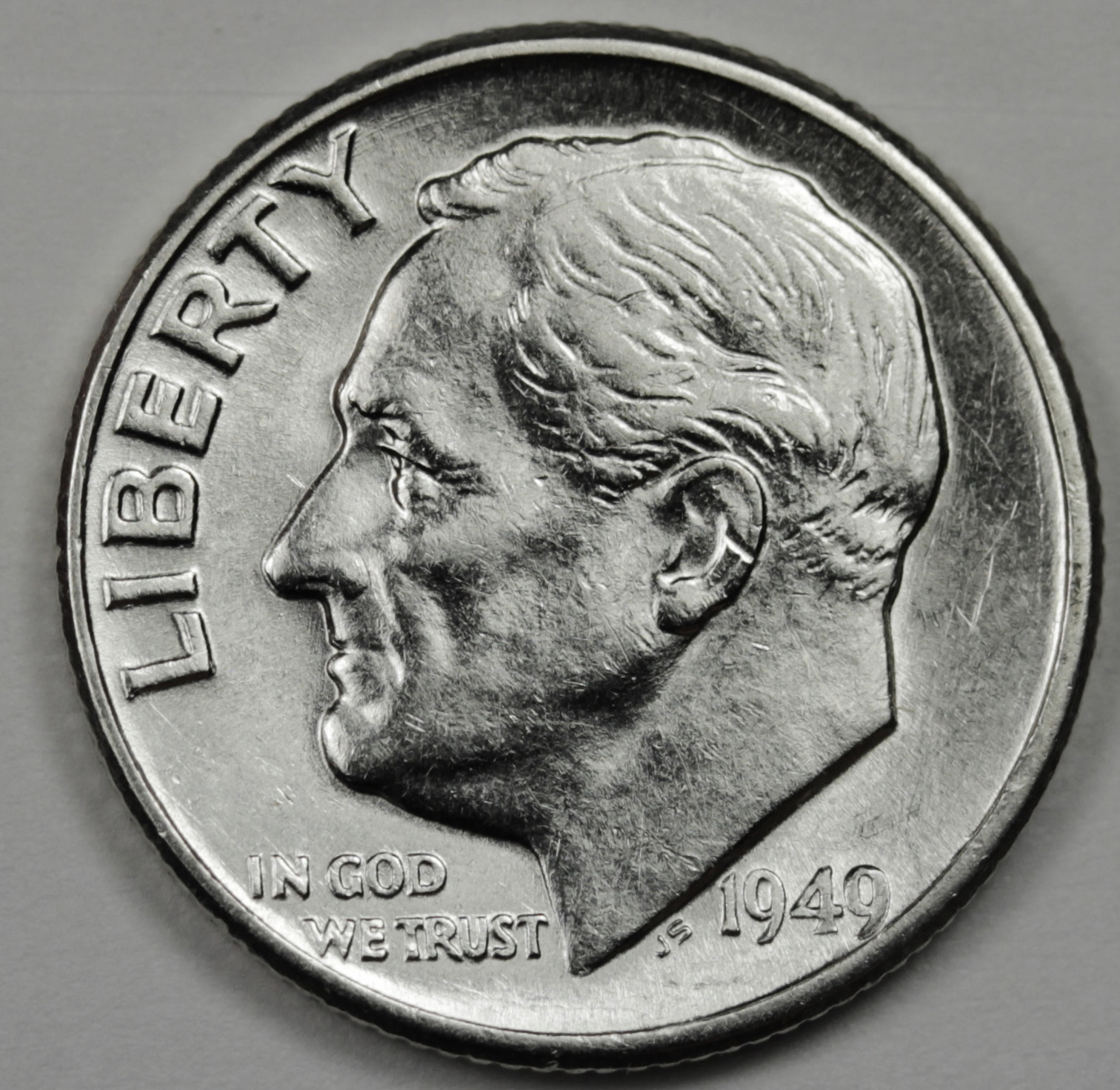 1949-d Roosevelt Dime.  High Grade.   (Inventory A)