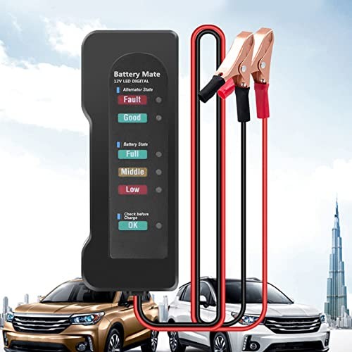 Relay Battery Tester, 12V Digital Battery Tester with Sound Reminder Function,