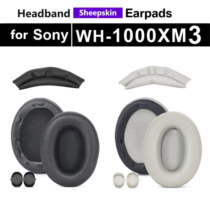 Sheepskin Ear Pads Headband Replacement for Sony WH-1000XM3 Over-Ear Headphones
