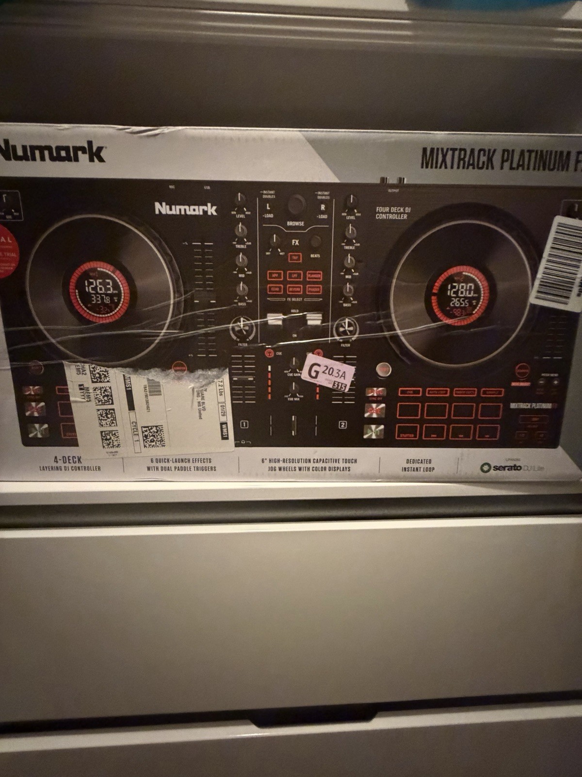 Numark Mixtrack Platinum FX Quad Deck DJ Controller Built-in Mixer USB Touch Jog