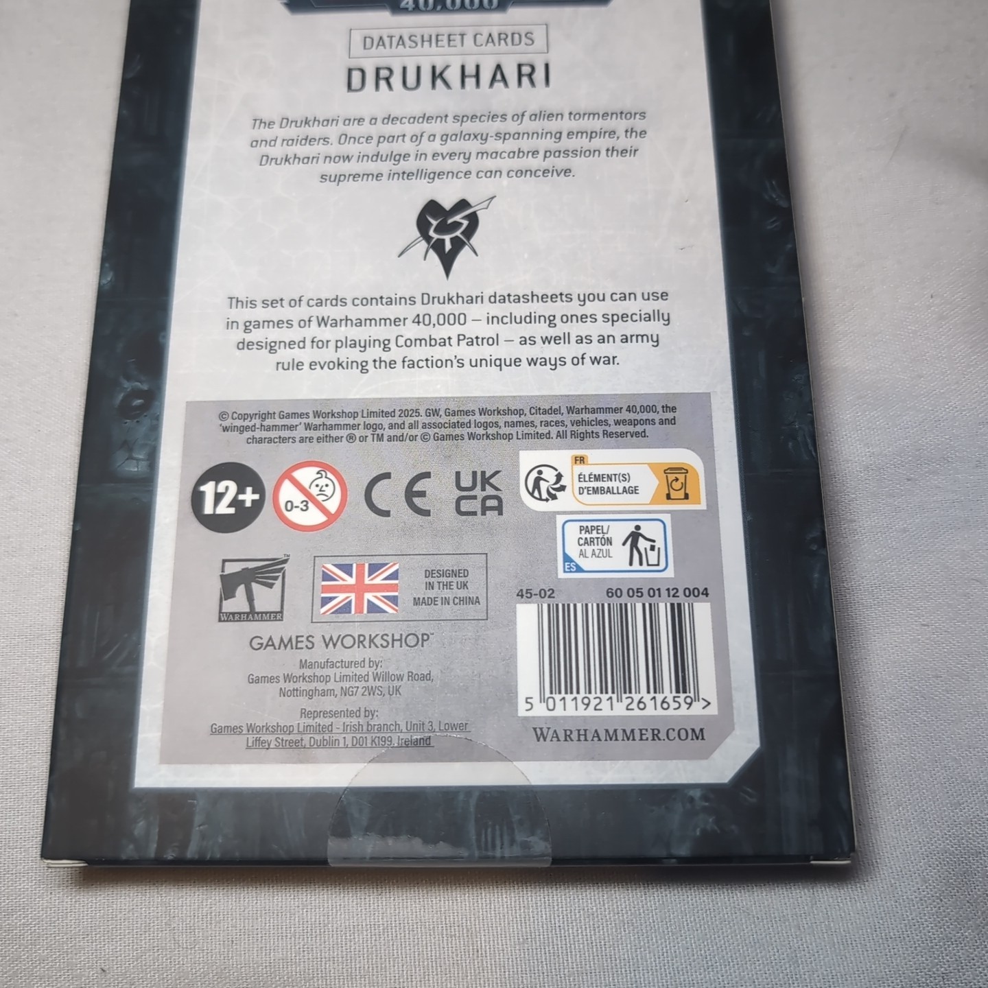 Datasheet Cards: Drukhari - Warhammer 40k - Latest Edition! 45-02