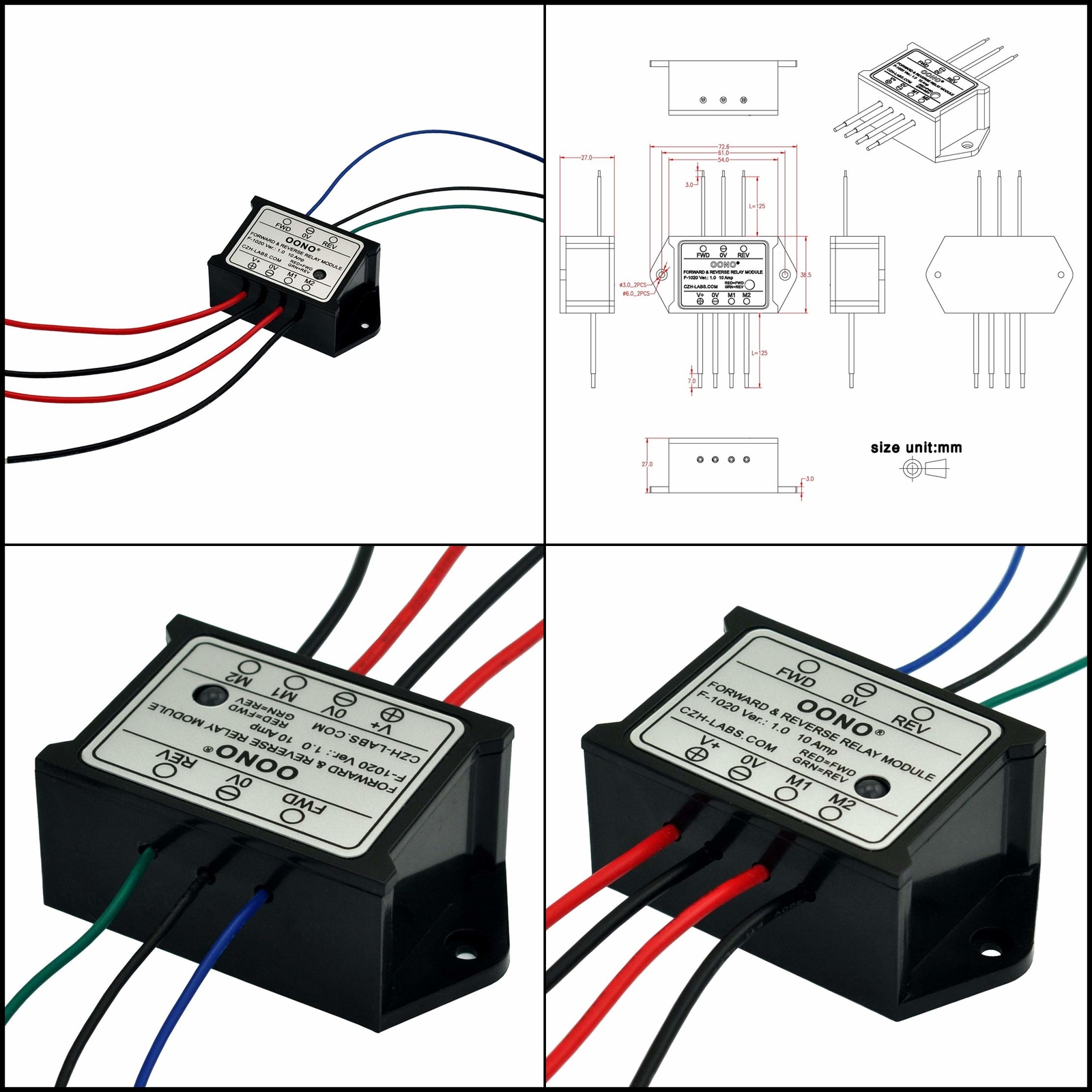OONO Forward & Reverse Relay Module for Motors & Linear Actuators