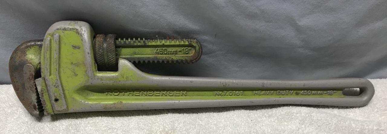 ROTHENBERGER Alloy Steel Heavy Duty 18" PIPE WRENCH - 70161 - Green