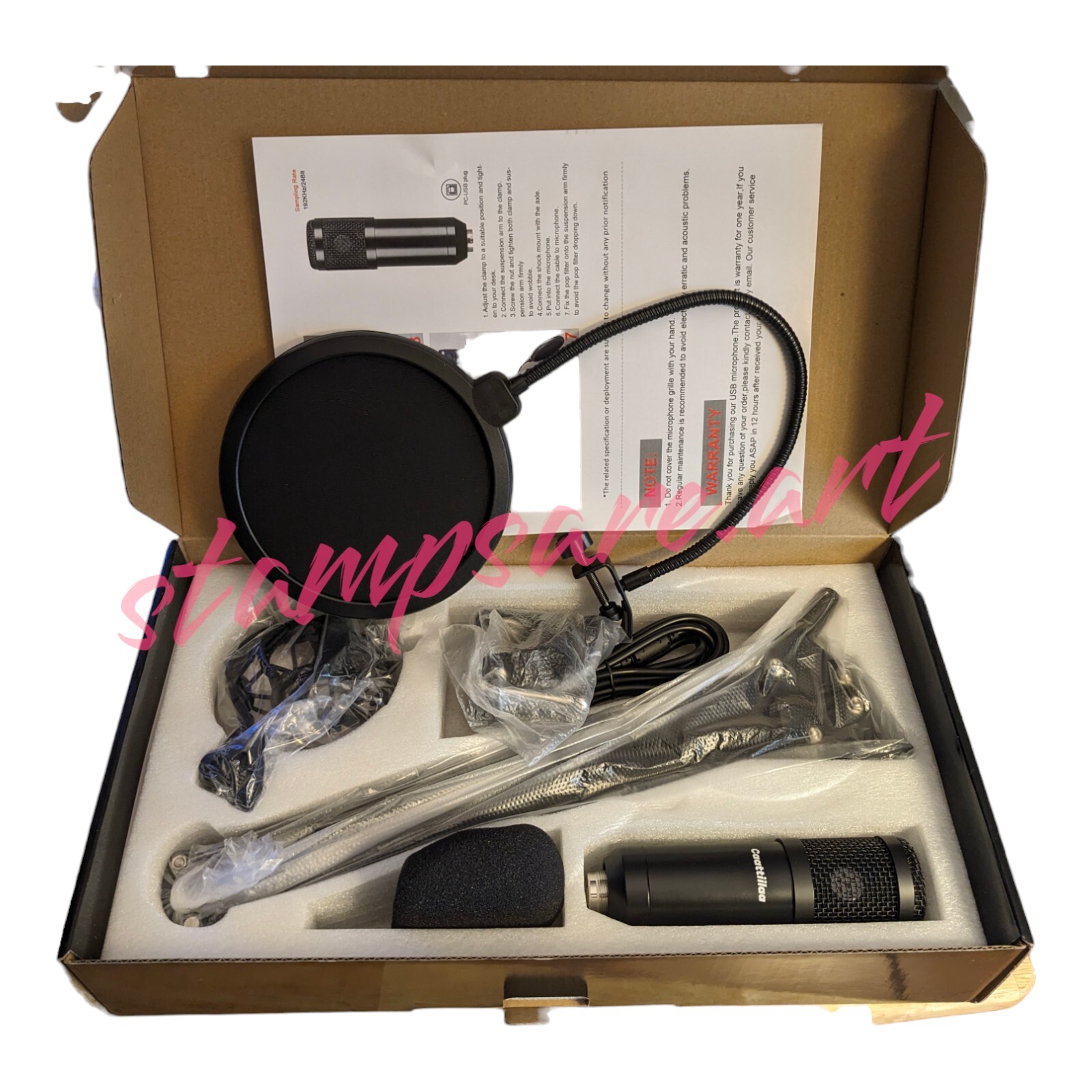 Caattiilaa Professional USB Condenser Microphone PC Streaming Podcast Recording