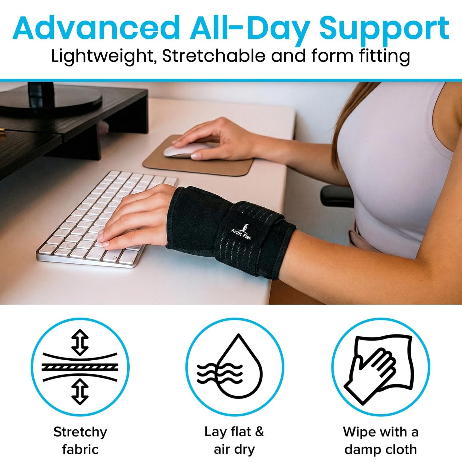 Arctic Flex Wrist & Thumb Ice Pack Wrap - Extra Strength Hot & Cold Therapy -...