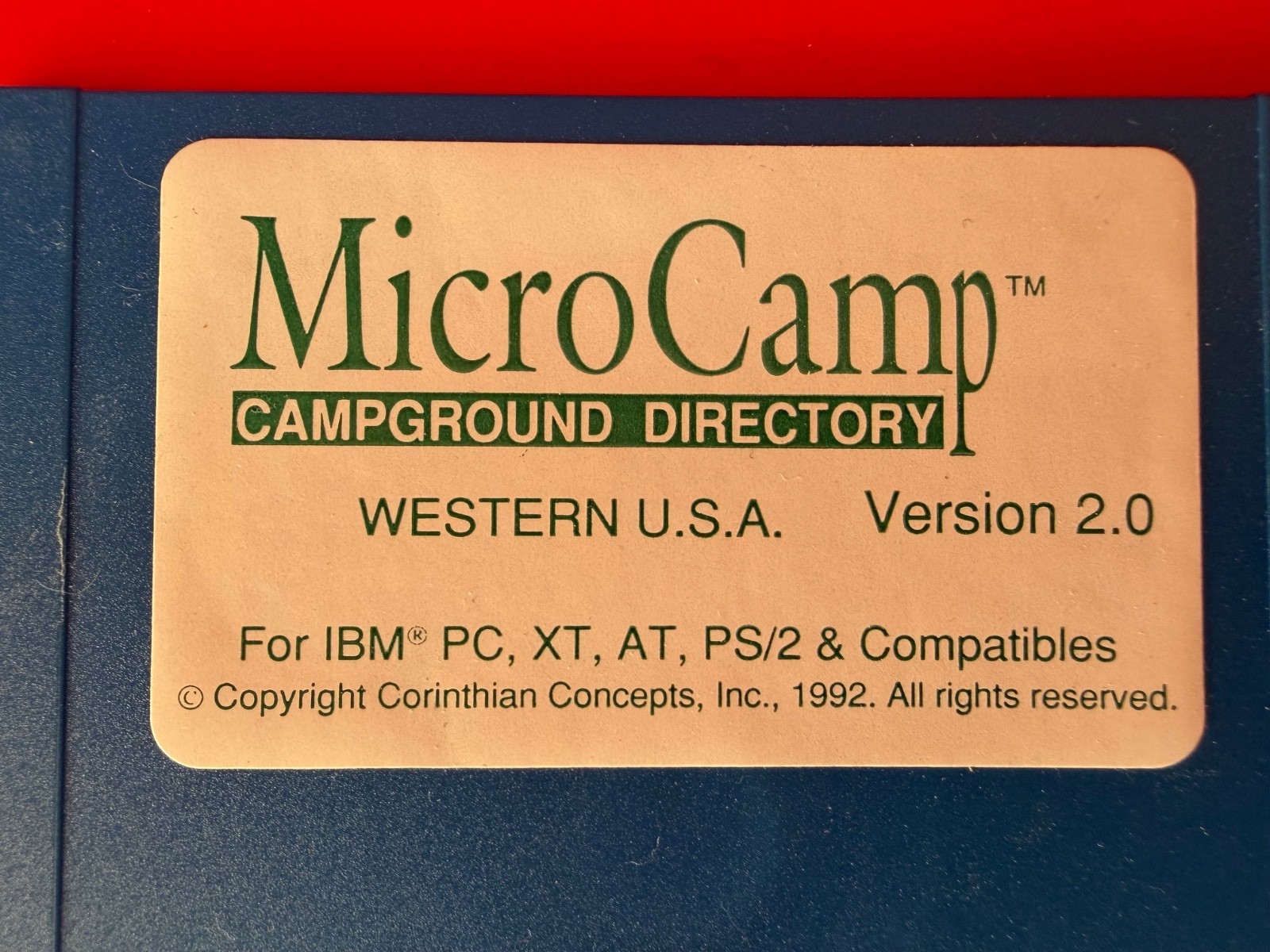 MicroCamp Campground Directory Western USA Version 2.0 IBM PC Compatible