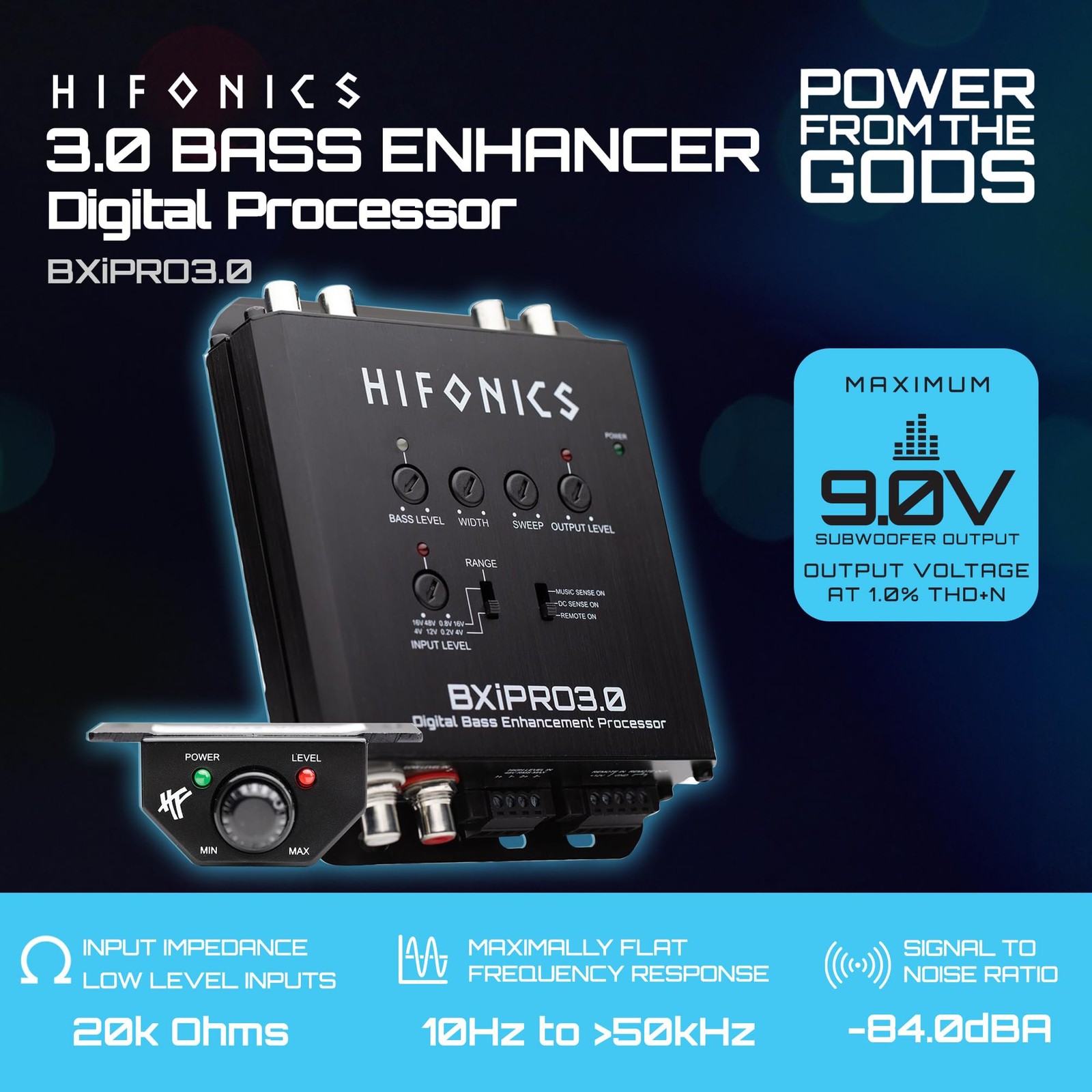 Hifonics BXIPRO3.0 Bass Enhancer, Digital Processor with Dash Mount Remote...