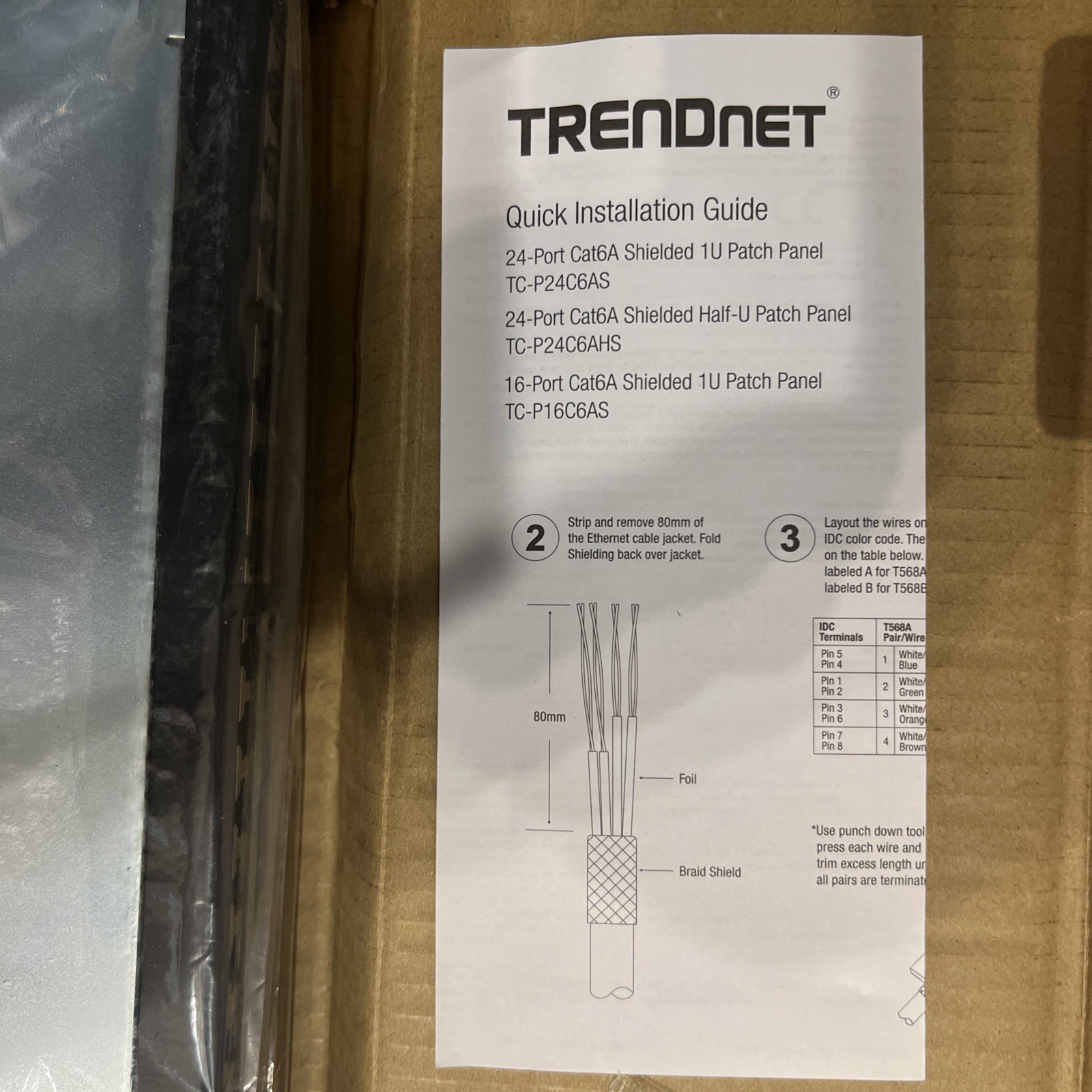 Trendnet 16-Port Cat6A Shielded 1U Patch Panel TC-P16C6AS