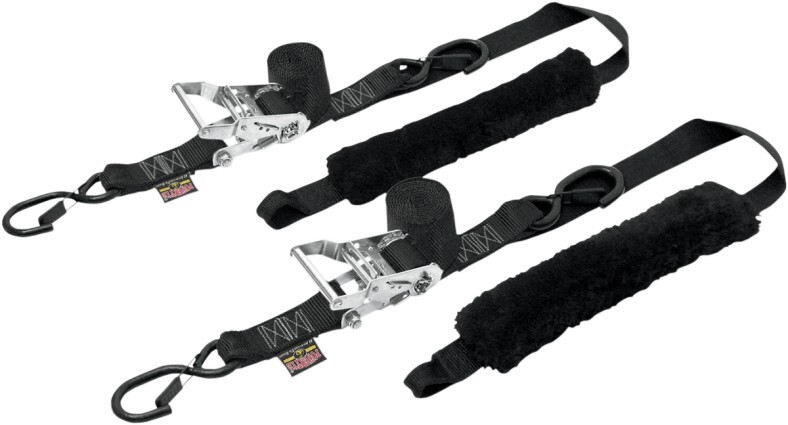 Powertye 1.5" Fat Strap Deluxe Tie Downs Black (30622-S)