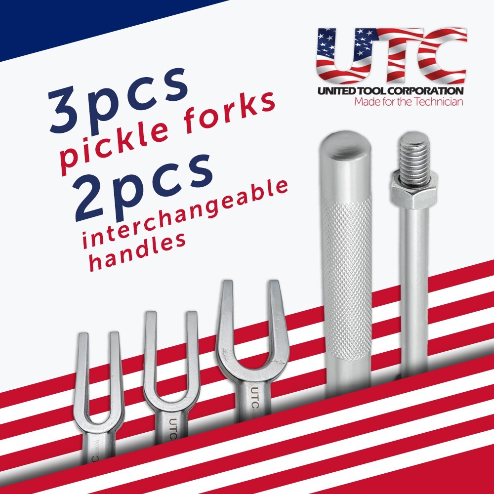 5-Piece Ball Joint Separator Pickle Fork Tool Set Tie Rod Removal Tool