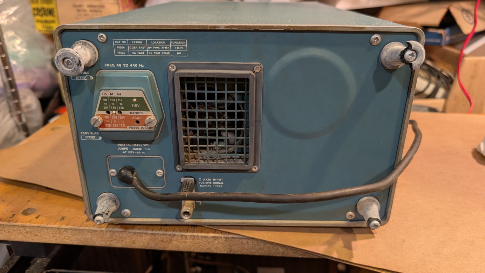 Tektronix Type 454 Oscilloscope powers up, working
