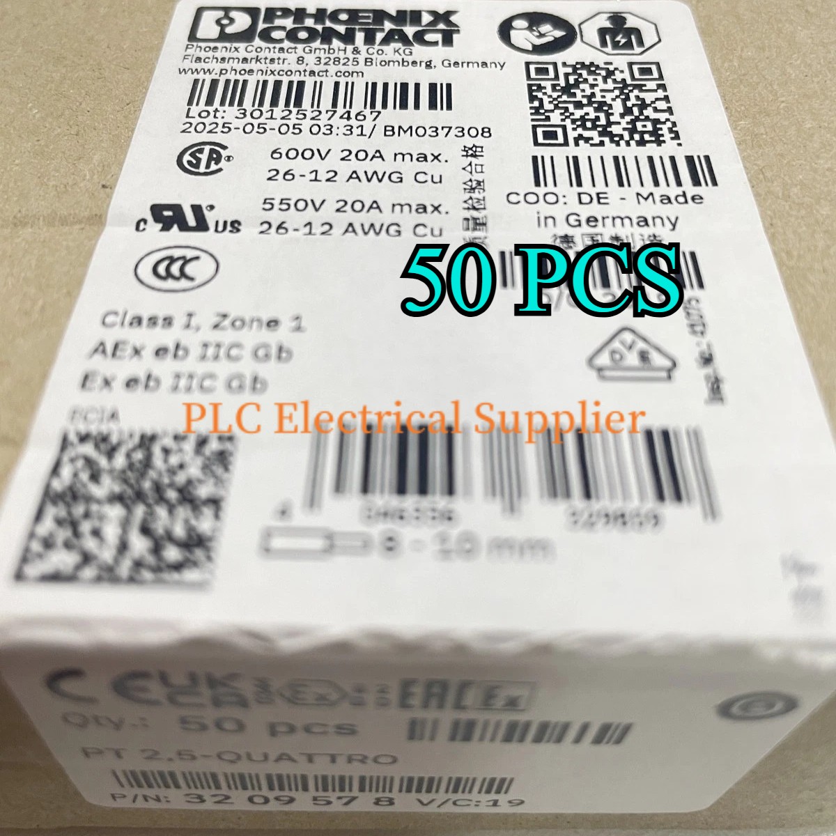 3209578 50PC/1box new Wiring Terminal 3209578 PT 2.5-QUATTRO Fast Shipping