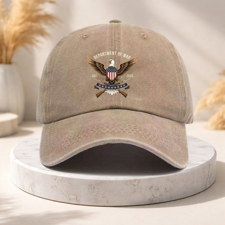 Vintage Department of War Eagle Washed Dad Hat Adjustable Cap Unisex