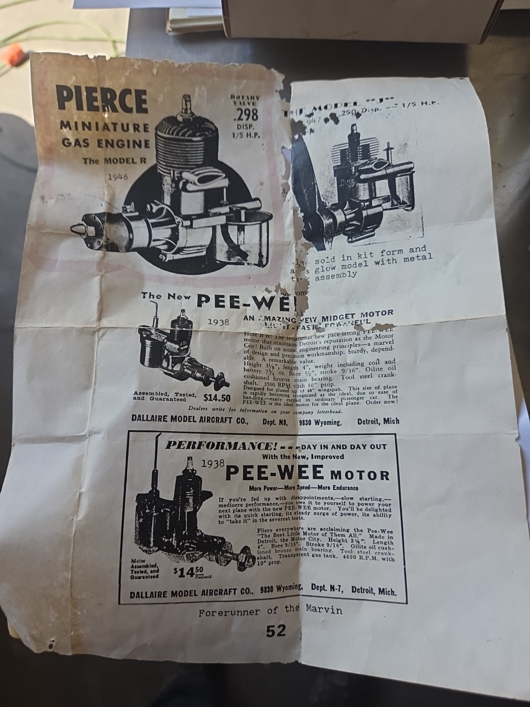 Pierce 29 Ff Cl Airplane Engine Rare