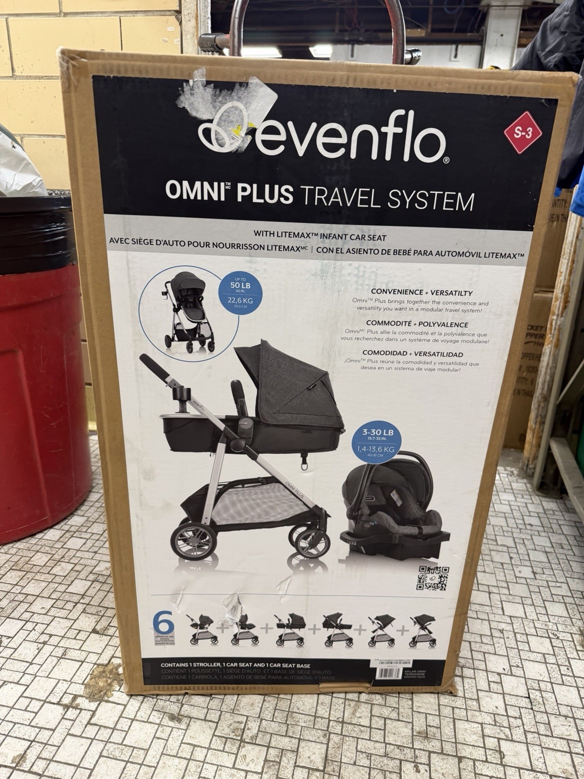 NEW Evenflo OMNI PLUS Travel System Mylar Gray TS100312418