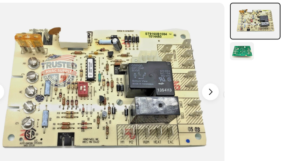ST9160B 1084 GUARANTEED TESTED ST9160B1084 OEM Furnace Control Board 1014460