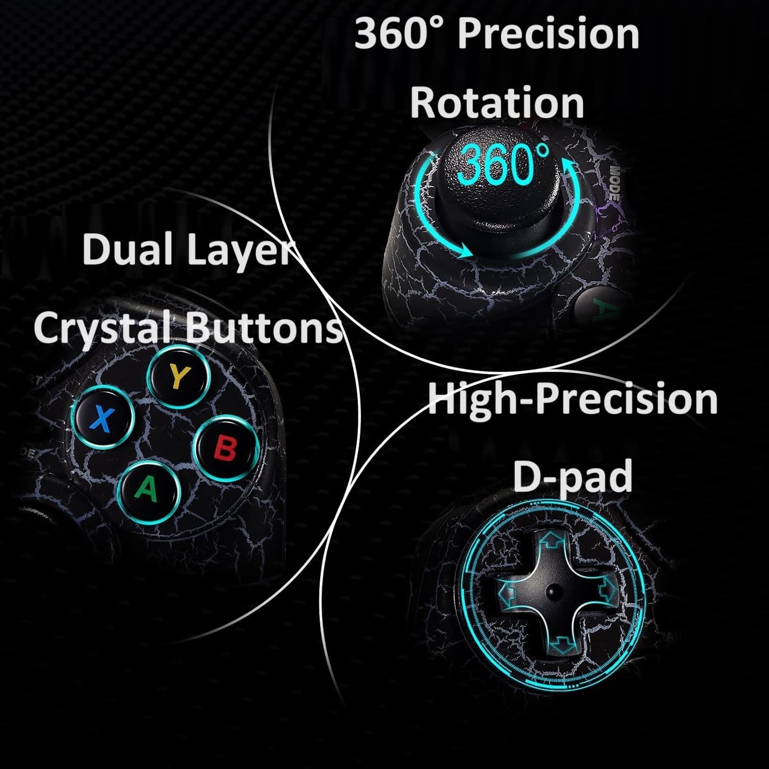 2.4GHz RF Wireless Gaming Controller LED Vibration for PC/PS3