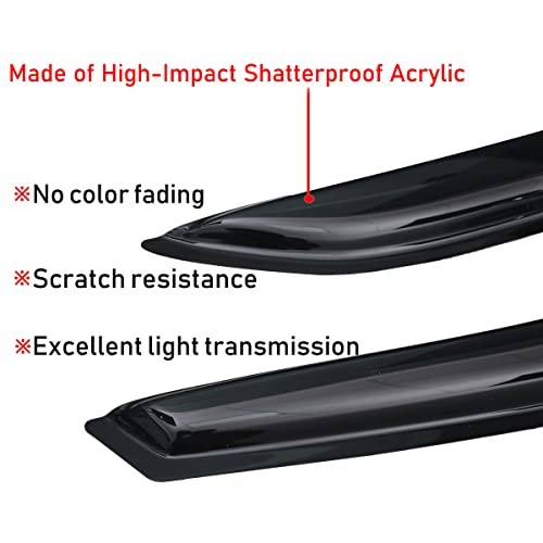 Lightronic Extra Durable Outside-Mount Auto Vent Window Visor, Outside Mount