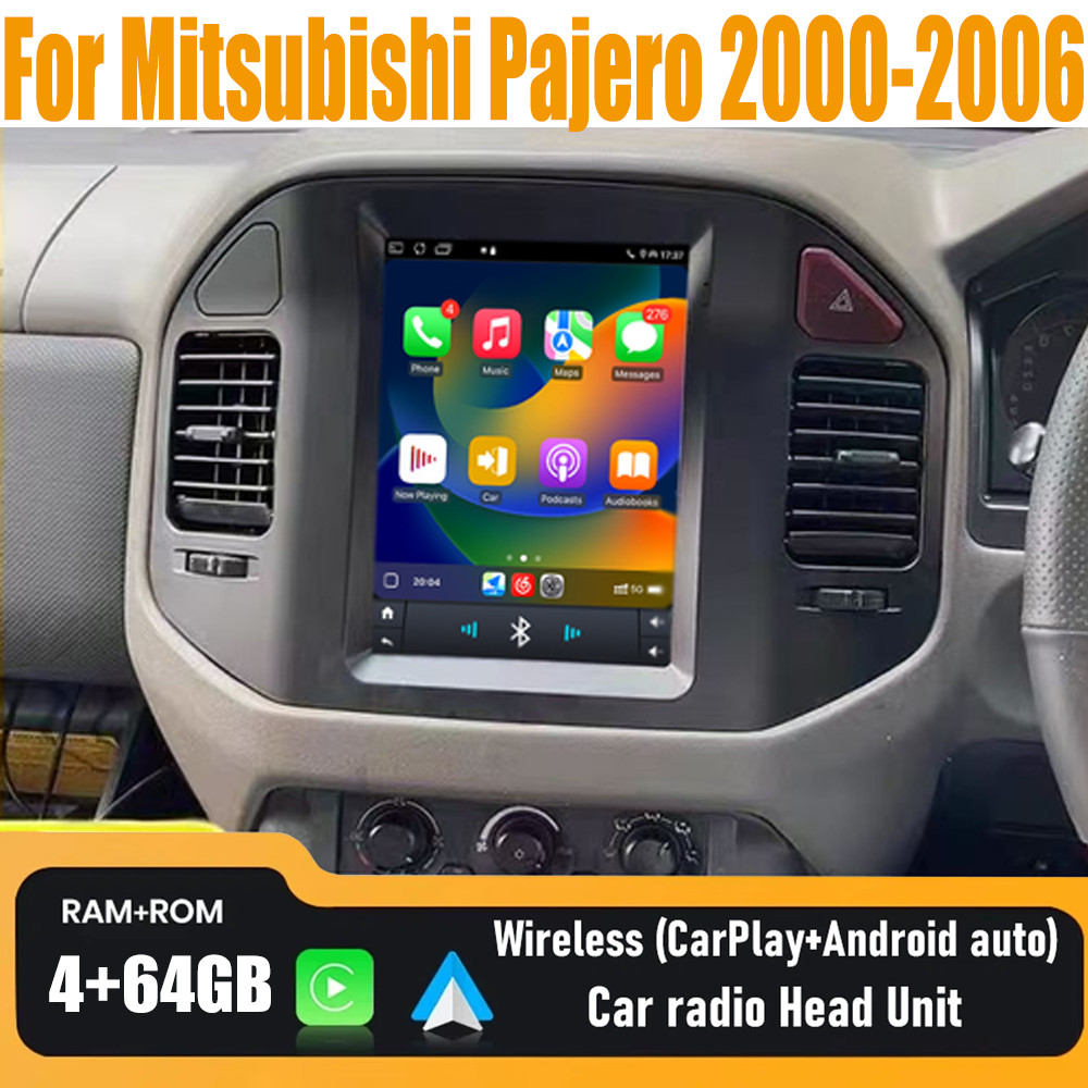 9.7''Wireless Carplay Android Auto Head Unit Kit For Mitsubishi Pajero 2000-2006