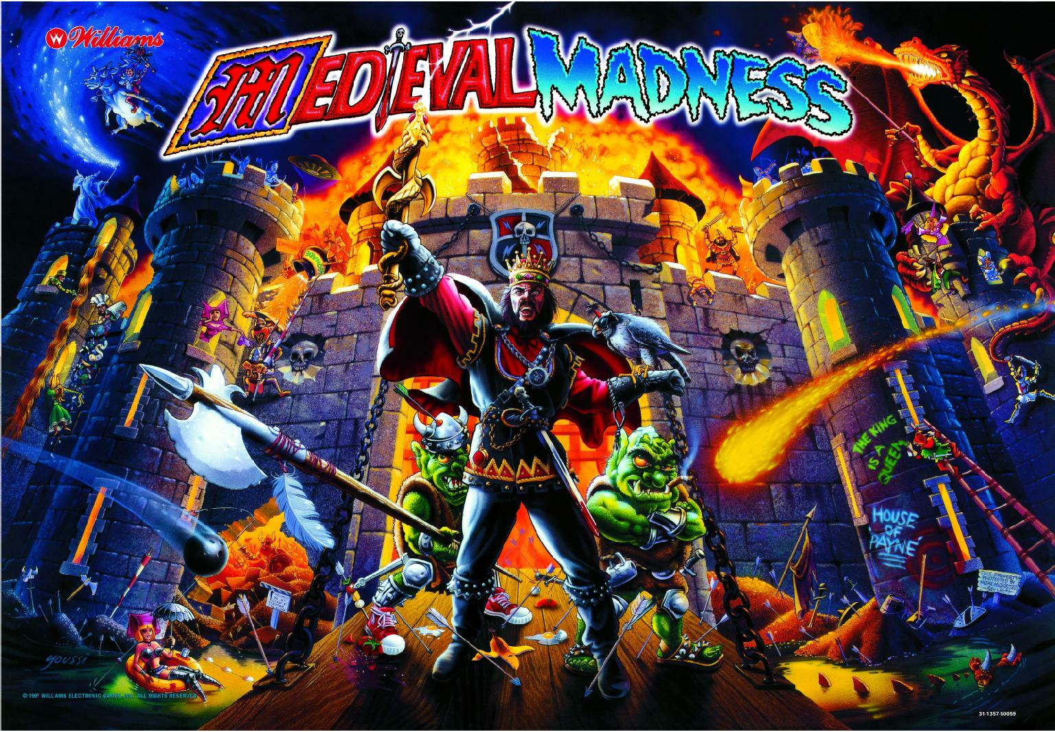 Williams Medieval Madness Pinball Machine Translite