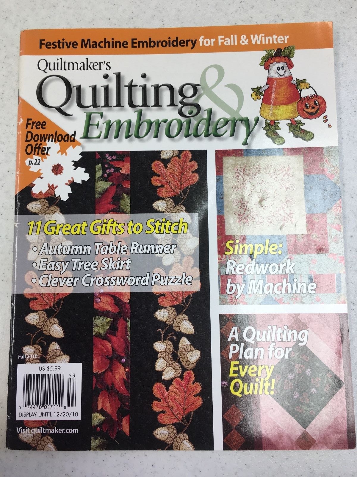 Quiltmaker's Festive Machine Embroidery for Fall & Winter
