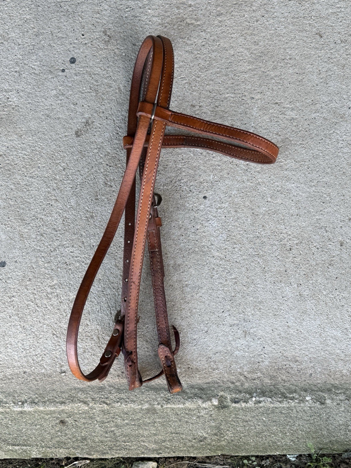Harness Medium Oil Leather Western Browband Headstall. Ranch Trail Horse Tack