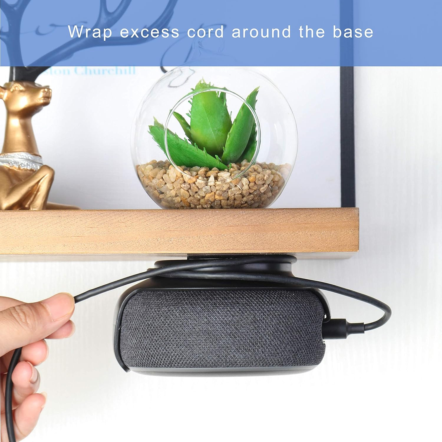 Echo Dot Wall Mount Holder for 3Rd Generation, Built-In Cable Management Space-S