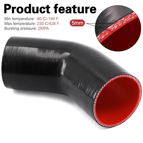 High Performance 4-Ply Reinforced 45 Degree ID 3 Inch Elbow Silicone ID3"