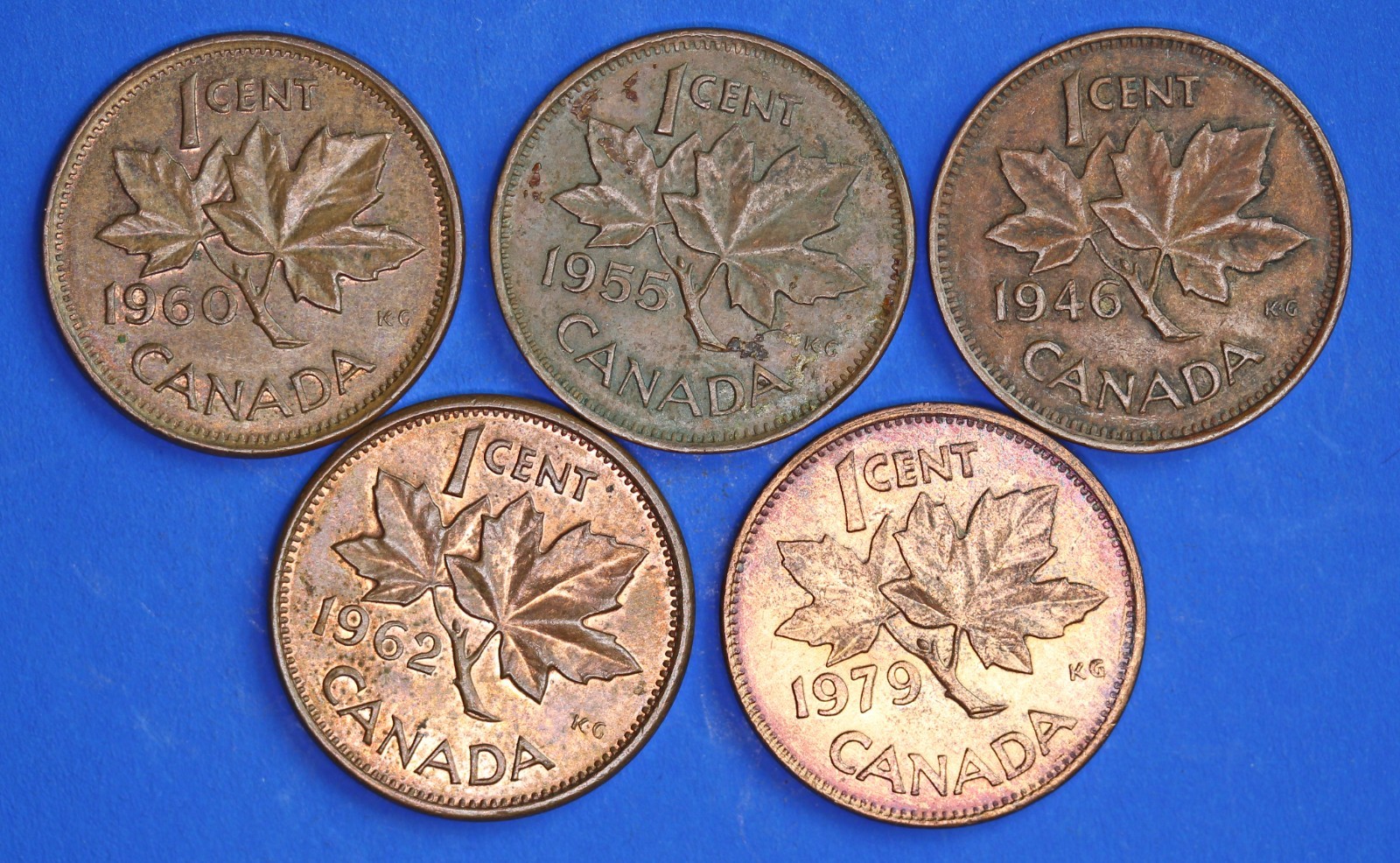 George VI & Elizabeth II Canada One Cent coins  [34844]
