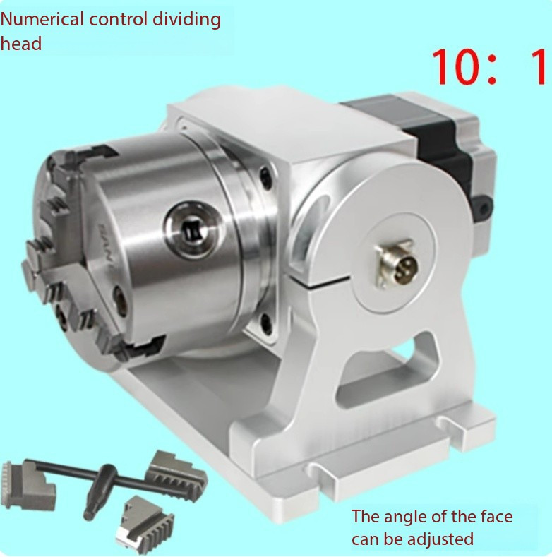 CNC Indexing Head Laser Marking Machine Fourth Axis Adjustable Elevation Angle