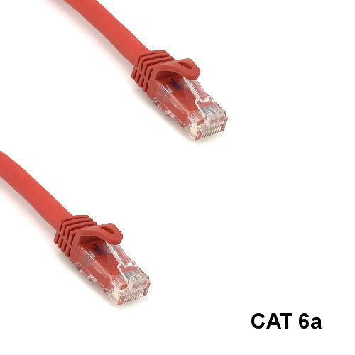 Kentek Red 2ft UTP Cat6a Cable 10Gbps 24AWG RJ45 Pure Copper Ethernet Network
