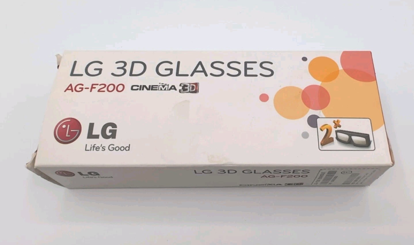 LG 3D Glasses AG F200 Black Cinema Glasses Comes With 2 Pair NEW Open Box