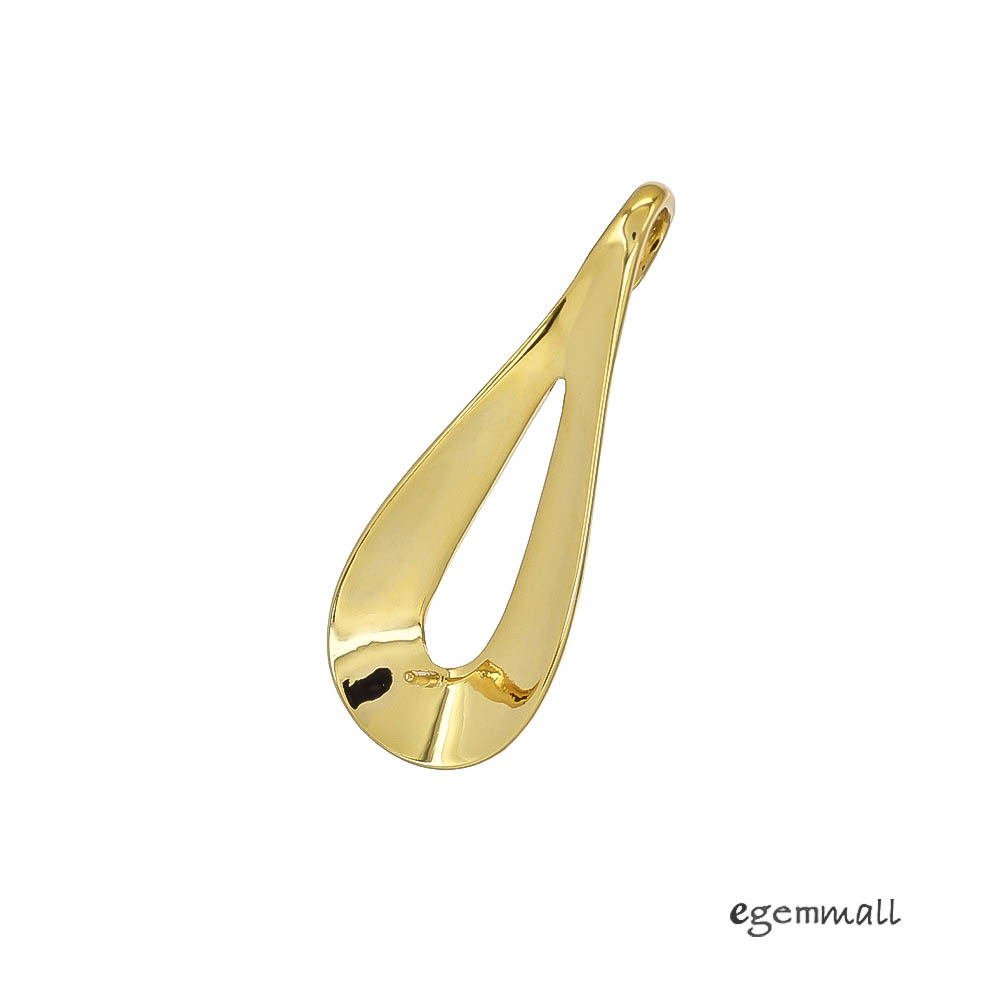 Gold Plated Sterling Silver Teardrop Pendant Bail Pearl/Bead Holder #99415