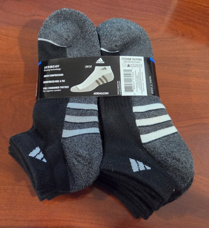6Pair Adidas Mens Performance Low Cut Cushioned Socks Aeroready Arch Compression