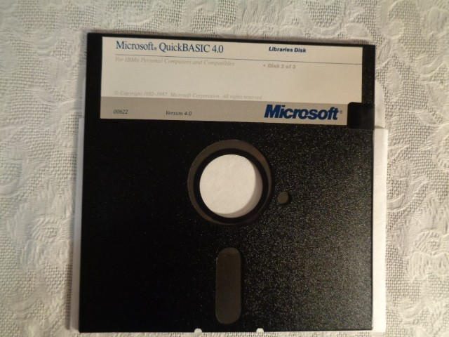 Vintage Software Microsoft Quick Basic 4.0 - 5.25 Disk - Untested