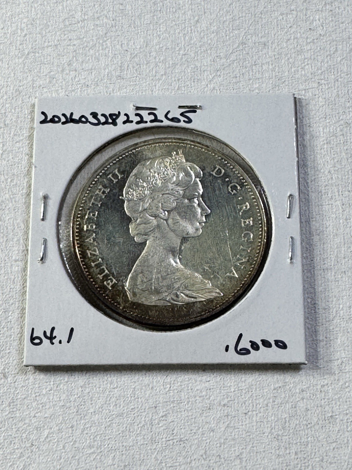 1965 Canada $1 Silver Coin Blunt 5 Small Beads