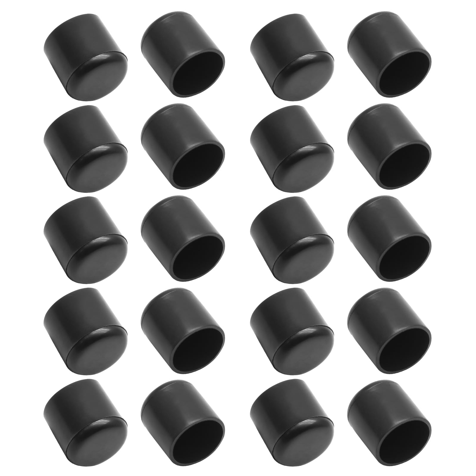 Bonsicoky 20 Pcs Round Rubber Furniture Leg Caps, 3/4"(19mm) 3/4 Inch, Black