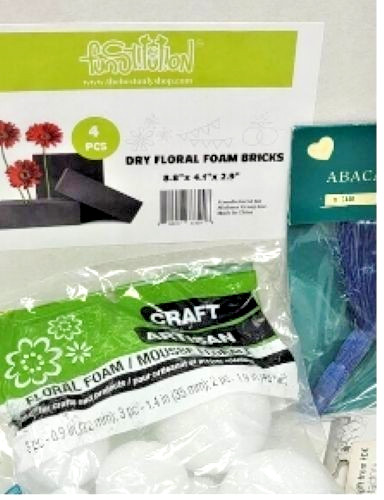 NWOT 4 Dry Floral Foam Bricks Boxed Sealed BONUS ART SUPPLIES Glitter
